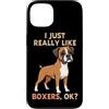 Merch di Amazon Custodia per iPhone 13 Mi piacciono davvero i boxer Ok Animal Lover Cute Dog