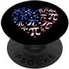 USA Math Pi Day Minimal Designs Pi Day Cuore Distressed USA Bandiera Matematica Insegnante Patriottico PopSockets PopGrip Adesivo