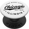 Classic Retro USA City Tees Vintage Chicago Windy City Illinois testo nero PopSockets PopGrip Adesivo