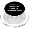 Tech Minimalist For Developer Funny Programmatore Arma Detto Plus Plus Java Sharp Python PopSockets PopGrip per MagSafe