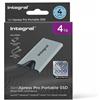 Integral SlimXpress Pro - Hard disk esterno portatile da 4 TB, USB C, 2000 MB/s di lettura/scrittura, USB 3.2 Gen 2x2, compatto, Plug & Play, compatibile con Mac, PC Windows, Android, Xbox