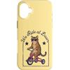 Cool Kitty Co. Custodia per iPhone 16 Plus We Ride at Dawn - Occhiali da sole divertenti a forma di gatto