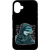 coder cyber hoodie dolphin code dolphin Custodia per iPhone 16 Plus Coder Dolphin con cappuccio