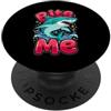Ocean Predator Graphics Testo Bite Me del predatore dell'oceano del fumetto PopSockets PopGrip Adesivo