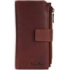 Chunkyrayan Portafoglio Donna Vera Pelle XXL GB-25 Deep Brown