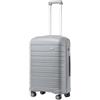KONO Bagaglio a Mano 56 cm in PP Rigido, Valigia Cabina Leggera con Serratura TSA, Trolley con Ruote Doppie 360° e Manico Regolabile (56 cm, Grigio)