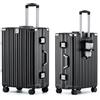 Aoliwei Valigetta S da 55 cm - Valigetta rigida con telaio in alluminio in 100% policarbonato, circa 40L - Valigia da viaggio premium con portabicchieri e lucchetto TSA - Silenzioso trolley a 4 ruote