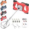 IMAYCC Trapano Miscelatore Elettrico 2100W, Miscelatore per Malta e Cemento Portatile, Agitatore M14 Regolabile, Frusta Professionale per Vernice, Boiacca, Malta, Cemento e Foraggio,Colla,Calcestruzzo(Rosso)