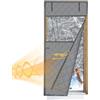 cimsfcor Tenda per porte antifreddo, tenda termica con apertura laterale in tessuto Oxford 210D e finestra trasparente, tende per porte antivento e isolanti dal calore