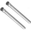 CoCud Lima Rotativa in Carburo Tungsteno, Asta 1/8 4mm Dia, Lima Rotativa a Forma Palla Taglio Singolo - (Applicazioni: per Intagli Metallo), 2Pz
