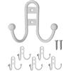 Fuxxer® 5 ganci classici in ferro, ganci appendiabiti, ganci per asciugamani, set da 5 pezzi, colore bianco