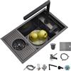 Whsmke Lavello Invisibile In Acciaio Inox Con Rubinetto A Scomparsa Risciacquabicchieri Vasca Singola Salvaspazio Per Caffetterie Cucine Domestiche Aree Di Preparazione Commerciali(55 * 32 * 22cm)