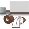 LIHIQIYA Battiscopa Flessibile Autoadesivo Marrone, 6M Battiscopa in PVC, Battiscopa Bianco, Battiscopa per Cucina Sigillante Impermeabile, Battiscopa Morbido Adesivo per Bagno, Battiscopa 30mmx30mm