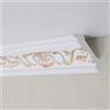 PROVISTON Listello in stucco, polistirolo, 53 x 53 x 2000 mm, bianco, oro, listello da soffitto, verniciabile, facile da montare, di alta qualità, stabile e leggera, 20 metri