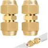 SUPAWAY 2 nippli doppi per tubi in rame da 5/8, connettori per tubi in rame, in ottone, senza saldatura, condizionatori d'aria, set di viti con 2 dadi di accoppiamento, diametro tubo di rame 15,88 mm