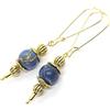 ThurColas Orecchini Thurcolas in stile vintage in diaspro imperiale blu montati su cerchi dorati