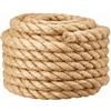 MOUHIV Corda barriera in iuta da 25mm per corrimano per scale/parapetto per balcone, spago di industriale per tiro alla fune, altalene, nave, sollevamento e arrampicata, sospensione letto, 25mm*30m, beige