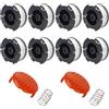 CYWVYNYT Confezione da 8 bobine di filo per decespugliatore A6481 A6485, compatibile con i modelli Black & Decker STC1820CM, STC1820PC, STC1820, STC1840, ST5530 (8 bobine + 2 coperchi + 2 molle)