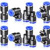 ERGAOBOY 8 Stück 8 mm OD giunto pneumatico premere per connettersi Kit di montaggio, 2 GerOD giunto pneumaticoe 2 Winkel 2 T Stück 2 Splitter