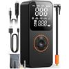 Aetherium Compressore Aria Portatile, 150 PSI (10,3Bar) Mini Compressore Portatile con Arresto Automatico & LED, Inflazione Rapida, Batteria 6000mAh, USB-C, Gonfiatore Elettrico per Auto/Moto/Bici/Palla, Nero