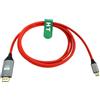 HangTon Cavo da USB-C a HDMI 4K 60p per computer portatile, telefono, tablet a monitor TV HD, proiettore, per iPhone 15/16, MacBook Pro/Air, Galaxy S24, Dell, rosso intrecciato, 3 m