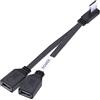 LANMINGLEL Cavo corto PD 65W USB 2.0 a 90 gradi con carica rapida, cavo piatto con connettore USB 2.0 a 2 prese, cavo splitter USB doppio per trasferimento dati per telefoni, tablet, laptop