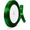 5RIDGE Nastro per confezioni regalo, nastro in raso a doppia faccia, per decorazioni natalizie, San Valentino, festa di nozze (25 mm, Verde)