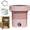 ROFALI Mini lavatrice portatile, pieghevole, grande capacità, piccola lavatrice per appartamenti, dormitori, campeggio, camper, viaggi, rosa