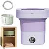 ROFALI Mini lavatrice portatile, pieghevole, grande capacità, piccola lavatrice per appartamenti, dormitori, campeggio, camper, viaggi (viola)