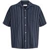JACK & JONES Jjebradley Striped Resort Shirt S SN, Blazer Blu Marine, S