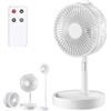 Generic Ventilatore a batteria Ez cool, Ventilatore portatile Ez cool, Ventilatore di ricarica USB pieghevole telescopico, Altezza e velocità regolabili, 7200 mAh, per l'home (Bianco,Con telecomando)