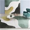 SRTJURFG Tappeto Salotto 180x200 cm Grandi Morbido Antiscivolo Tappeti Pelo Corto Home Decor Camera da Letto Soggiorno Corridoio Linee moderne verde nero giallo bianco
