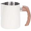 MotiveTech Pentolino Graduato per Latte, Art Graduata Interna, Pentolino Latte Resistente Alla Ruggine Montalatte, Bricco Professionale con Beccuccio per Espresso, Montalatte, Bianco, 600ML