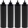 EasyByMall Confezione da 4 filtri neri a carbone attivo per acqua, ricambio per sistema di filtraggio a gravità BB9-2, per viaggi, all'aperto