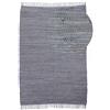carpetfine Tappeto a tessitura Kilim Chindi Uni Grigio chiaro 70x140 cm, tessuto a mano | Tappeto moderno reversibile in cotone per soggiorno e camera da letto con frange