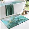 DEXI Tappeto Bagno Assorbente 60 x 90 cm, Tappeti Antiscivolo e Lavabile, Ultra-sottile, Asciugatura Rapida Tappetino per Porta Doccia, Verde
