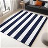 Generic Tappeto Lavabile in Lavatrice Tradizionale Blu Navy Righe Tappeti antiscivolo Tappeto Adatto Agli Animali Domestici 160 x 230 cm Tappeti Camera da Letto Salotto Tappeto Pelo Corto Bianco Blu