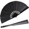 HONSHEN - Ventaglio pieghevole in bambù per donne e uomini, ventaglio cinese giapponese per festival, danza, regalo, performance, decorazioni (Ventaglio in bambù nero 2 pezzi)