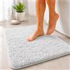 Floordirekt Tappeto da bagno Sky, morbido e denso, antiscivolo e ad asciugatura rapida, adatto per riscaldamento a pavimento, rettangolare e rotondo (60 x 100 cm, Bianco)