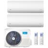 Midea Climatizzatore Condizionatore Dual Split Inverter Midea Xtreme Pro Green R-32 9000+9000 Btu 9+9 Con M2og-18hfn8-Q Wi-Fi Incluso