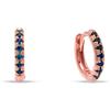Louis Ciocchetti dal 1887 Orecchini Argento 925 a Scattino con Zirconi 5A blu, 13 mm, argento rosato, Cerchi Giro