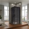 Parama Box doccia angolare 80x80 cm apertura scorrevole profili nero opaco vetro 6mm fumè anticalcare h198 | Tahiti