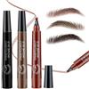 PIWOSGOL 3 PCS Penna Sopracciglia Impermeabile,Matita per Sopracciglia Waterproof Microblading con 4 Punte, A Prova di Sbavature e No Transfer, 24 Ore di Lunga Durata, Crea Aspetto Naturale-Rosso