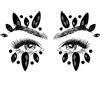 DIELIANHUA 1 Pezzi Gemme Viso, Strass Viso, Brillantini Adesivi di Gemme per Viso, Strass Adesivi Festival, Glitter Make Up Strass Autoadesivi per Donna, Halloween, Carnevale, Feste, Musica (Nero)