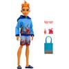 Monster High Scare-adise Island Heath Burns Doll with Flame Hoodie, Swim Trunks and Beach Accessories like Sunglasses