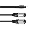 Omnitronic Cavo adattatore OMNITRONIC jack 3,5/2xXLR(M) 3m sw