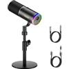 TONOR Microfono Gaming USB/XLR, Microfoni PC Dinamico per Gamer, Podcasting, Str