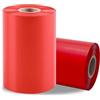 Techbarco 2 rotoli di nastro a trasferimento termico in cera/resina, 110 mm x 300 m, colore rosso, nucleo 2,5 cm, inchiostro esterno, nastro per codici a barre compatibile con stampanti Zebra