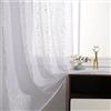 TERLYTEX Tende trasparenti color argento e bianco, lunghezza 137 cm, 2 pannelli, in lamina d'argento metallizzata, per camera da letto, tasca per asta, filtraggio della luce, privacy, tende
