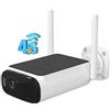 WOOX Telecamera di Sorveglianza 4G LTE Esterna senza WiFi, Telecamera Solare Esterna 2K Senza Fili senza WiFi, con Visione Notturna a Colori, Grande Angolo 130°, Rilevamento AI, Locale e Cloud